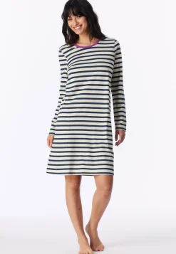 Nachthemd langarm Ringel seasalt - Casual Essentials