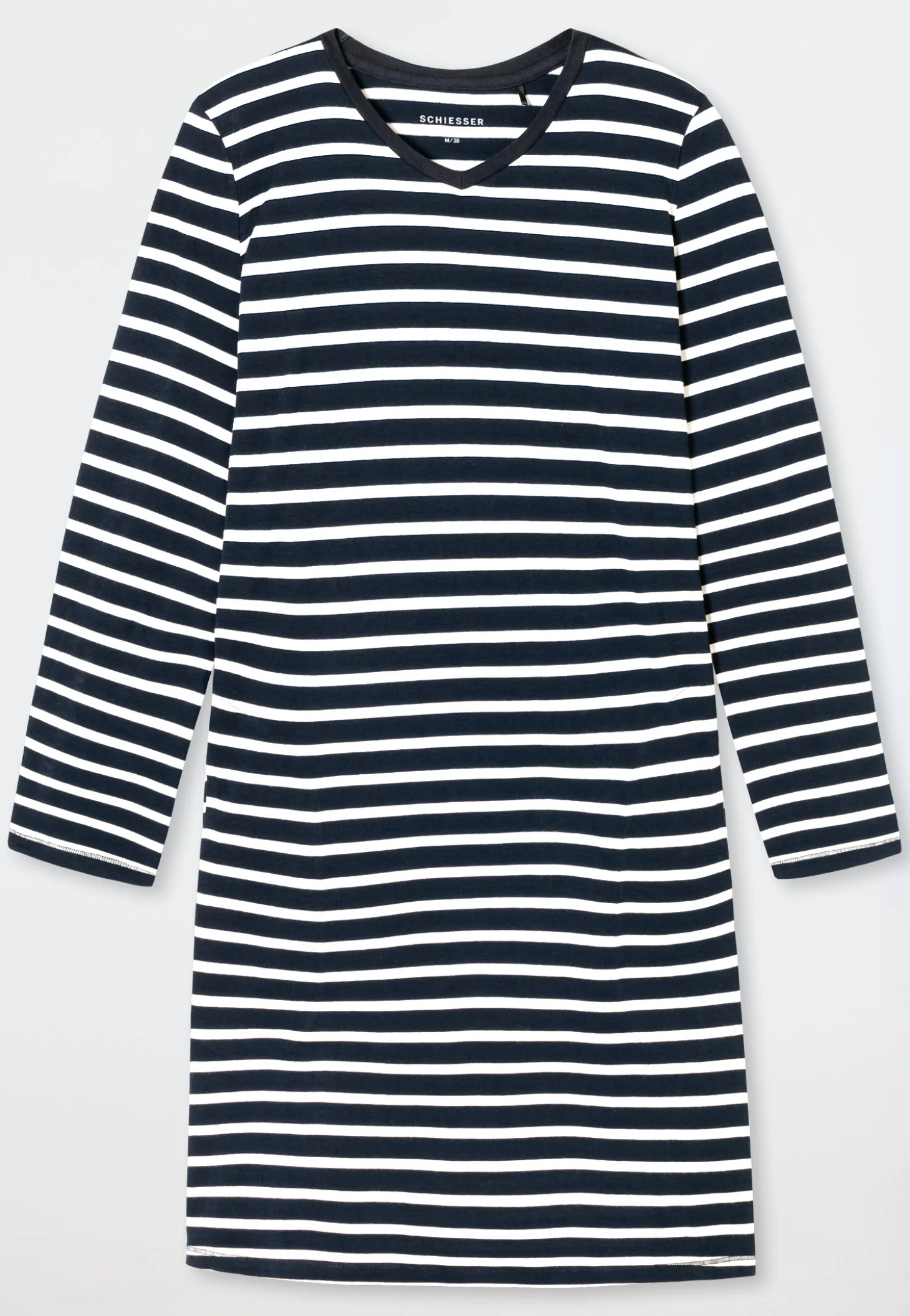 Nachthemd langarm Streifen nachtblau - Casual Essentials