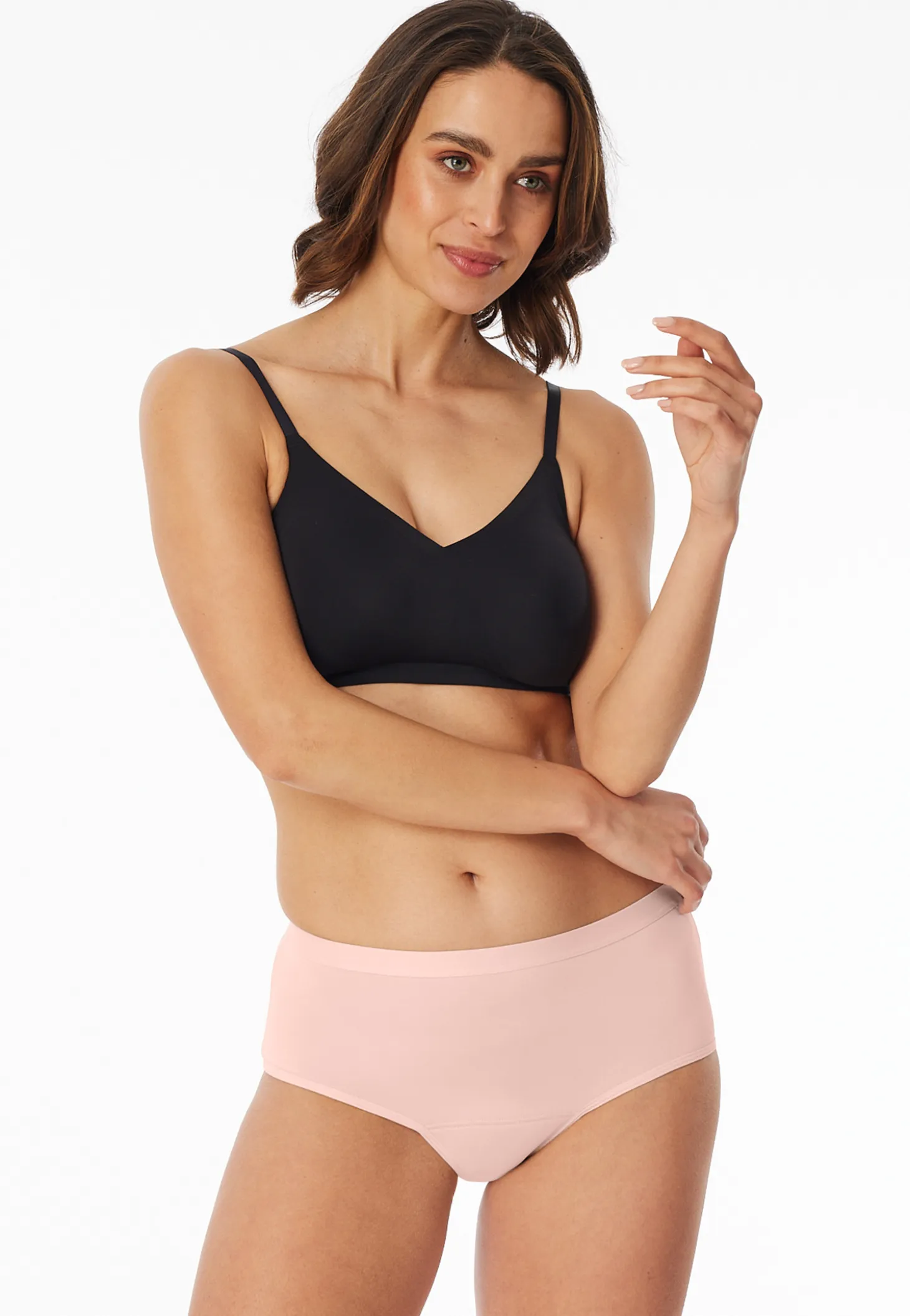 Periodenpantys 2er-Pack Jersey schwarz/rosé- Secret Care