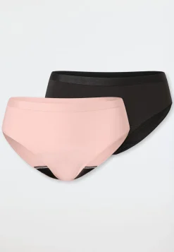 Periodenslips 2er-Pack Jersey schwarz/rosé- Secret Care