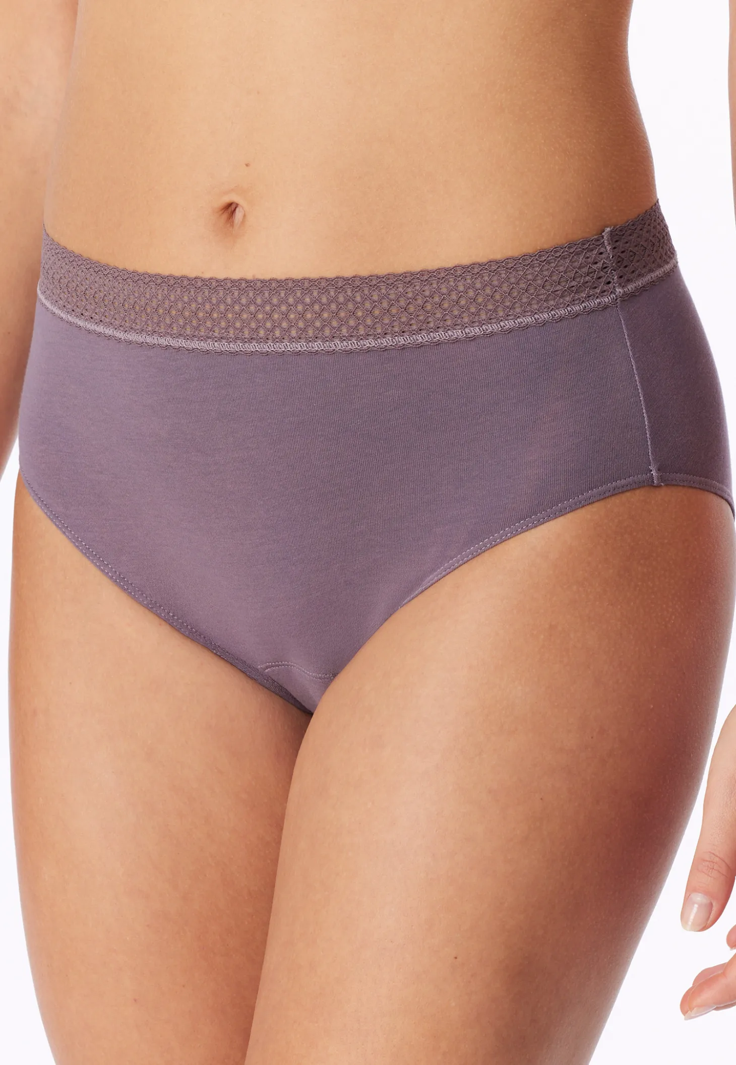 Periodenslips Retro 2er-Pack Spitze schwarz/ mauve - SCHIESSER Care