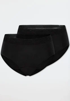 Periodenslips Retro 2er-Pack Spitze schwarz - SCHIESSER Care