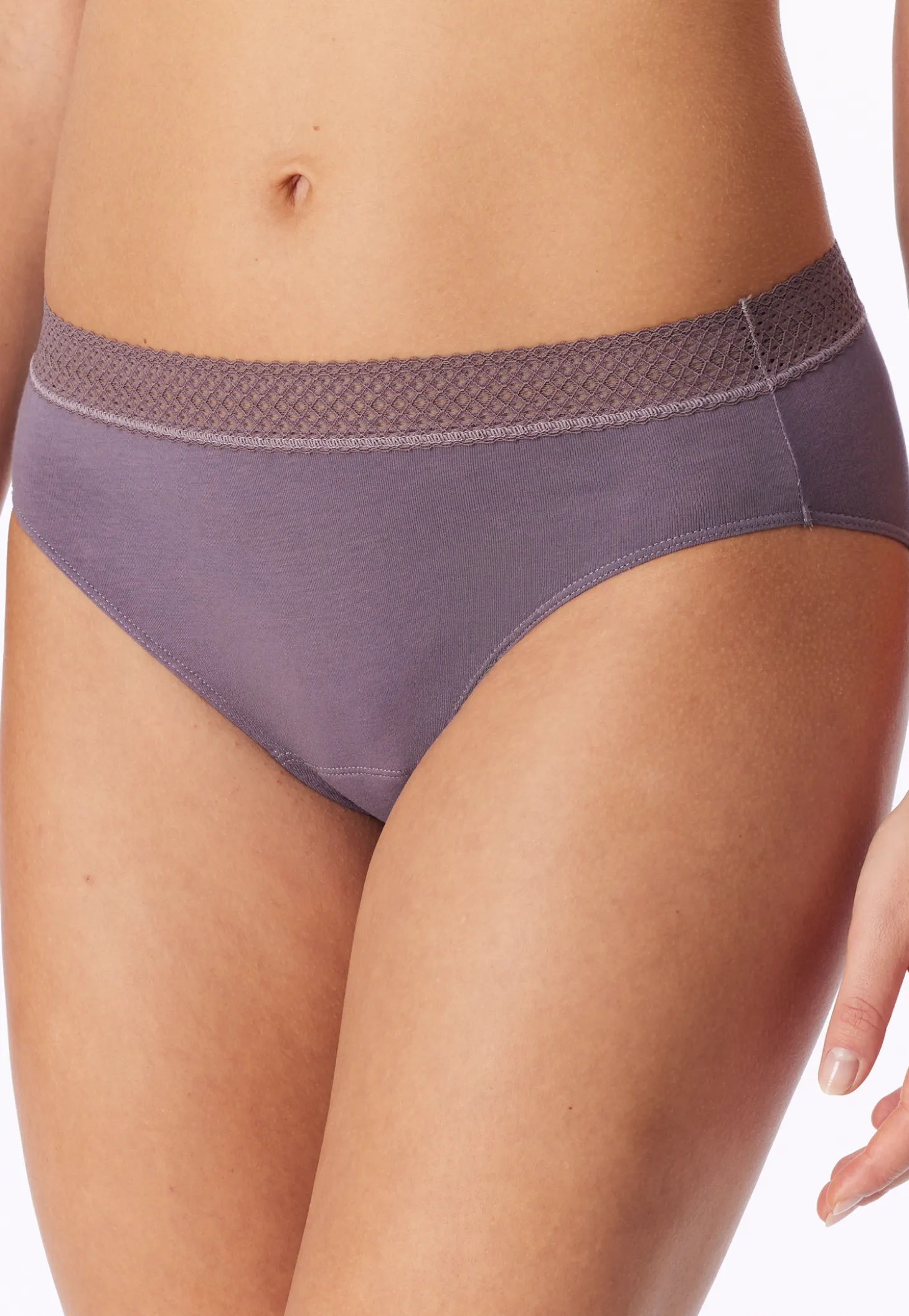 Periodenslips Rio 2er-Pack Spitze schwarz/ mauve - SCHIESSER Care