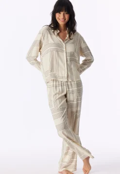 Pyjama lang Webware seasalt bedruckt - Selected Premium
