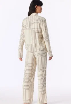 Pyjama lang Webware seasalt bedruckt - Selected Premium