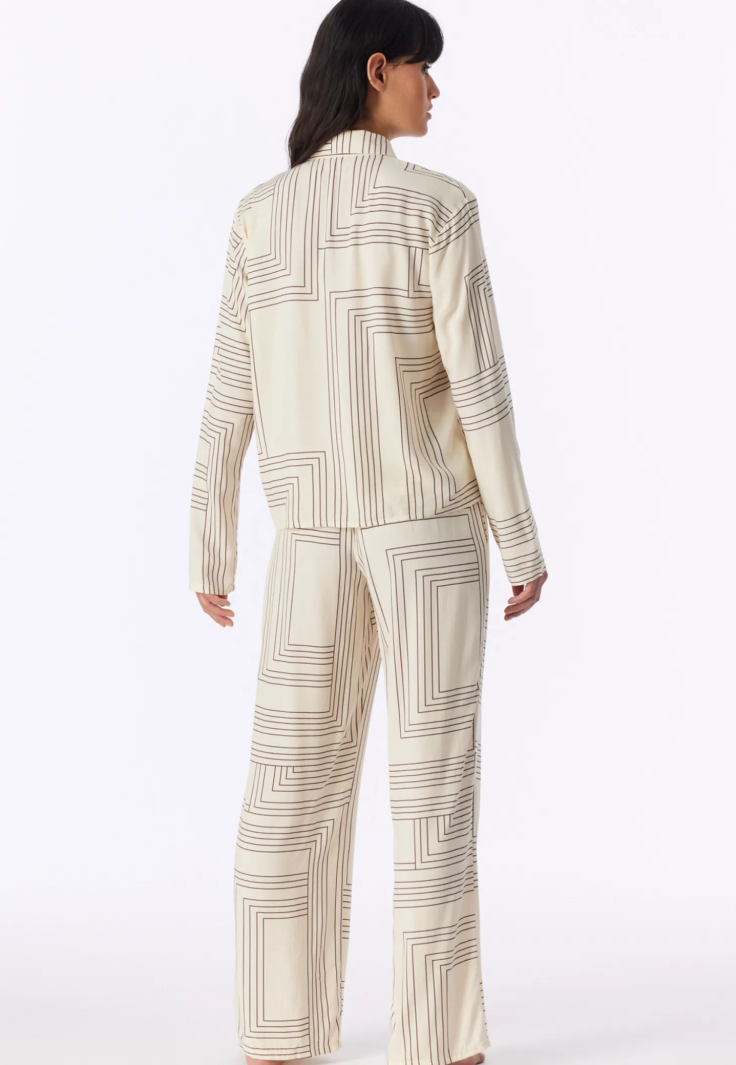 Pyjama lang Webware seasalt bedruckt - Selected Premium