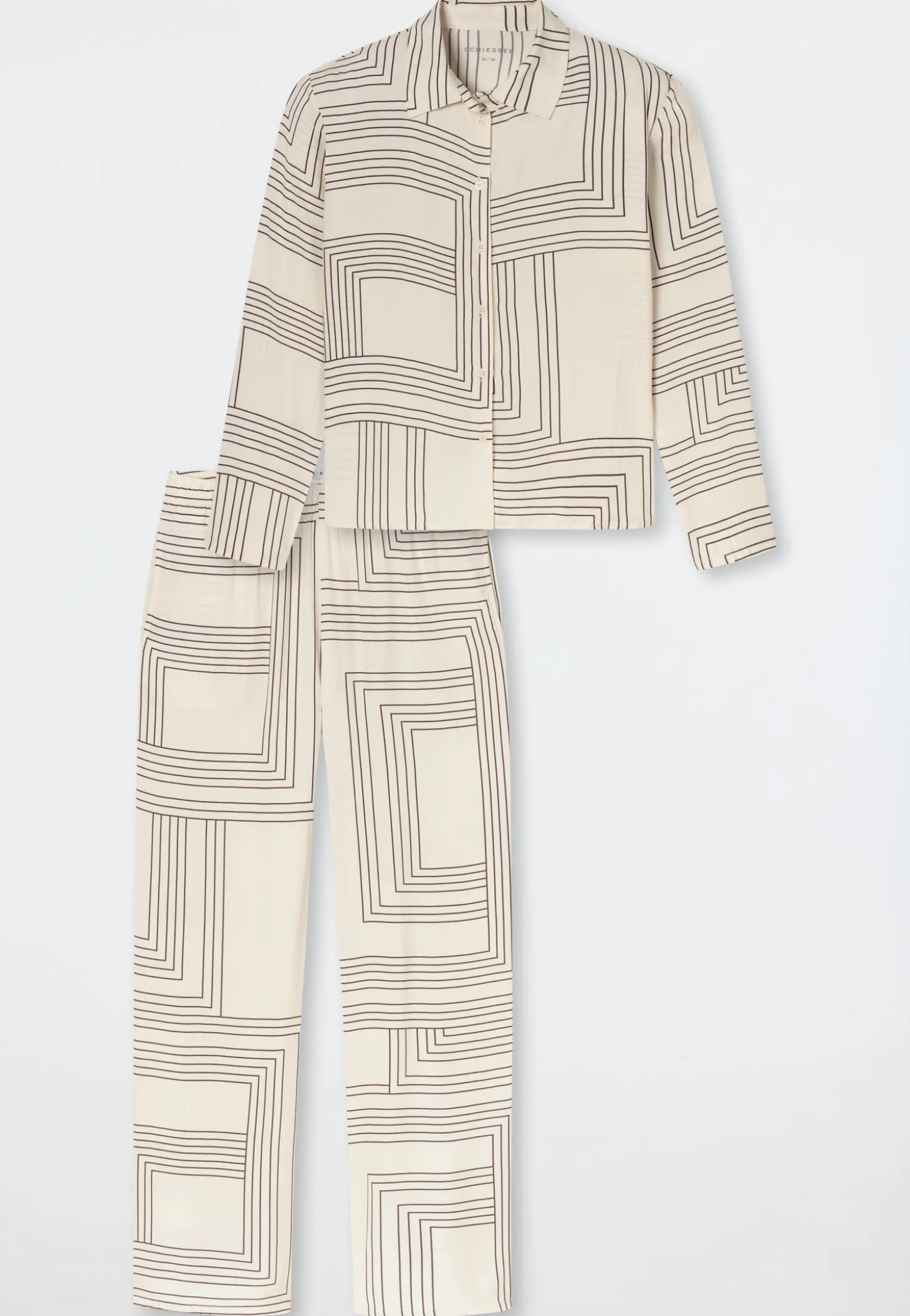 Pyjama lang Webware seasalt bedruckt - Selected Premium