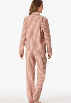 Pyjama lang Webware Streifen terracotta - Selected Premium