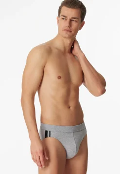 Rio-Slips 3er-Pack Organic Cotton Streifen grau-meliert - 95/5