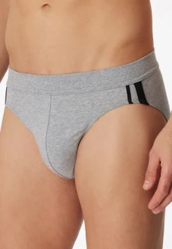 Rio-Slips 3er-Pack Organic Cotton Streifen grau-meliert - 95/5