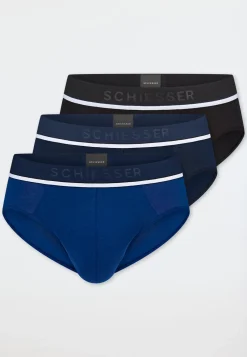 Rio-Slips 3er-Pack Webgummibund blau/schwarz - 95/5