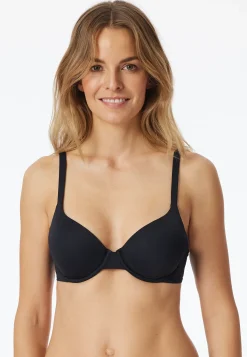 Schalen-BH mit Bügel und gleitenden Cups schwarz - Unique Micro