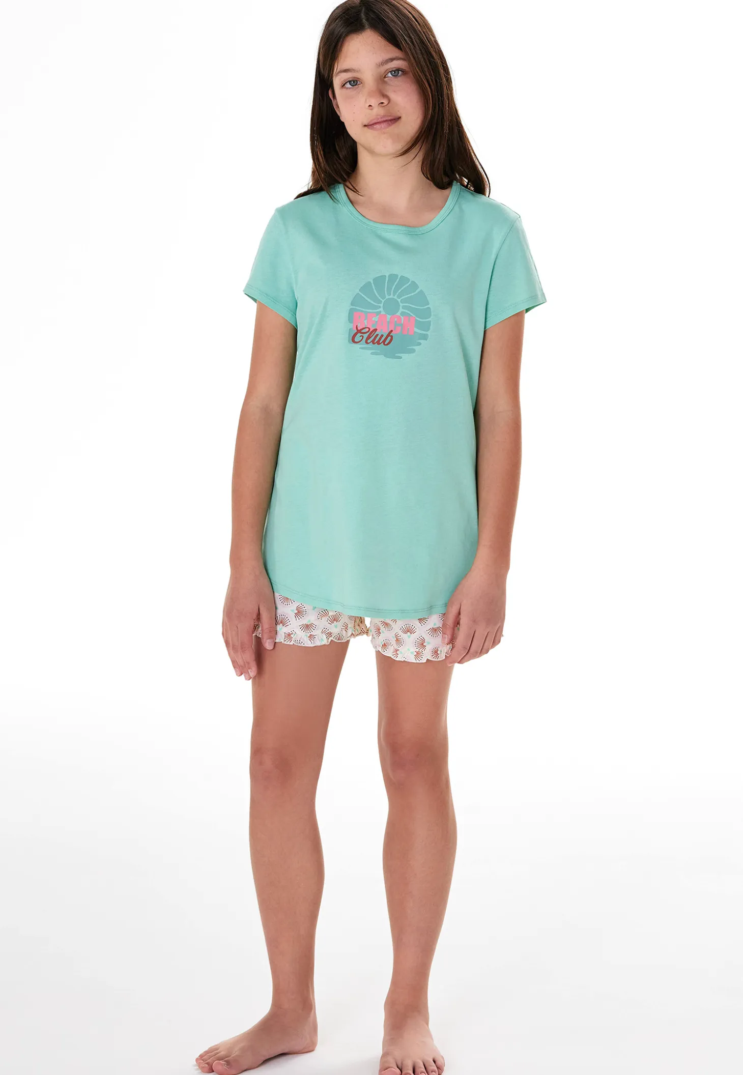 Schlafanzug kurz Beach Club blaugrün - Nightwear