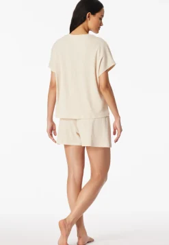 Schlafanzug kurz Feinripp Jacquard pearl - Casual Feel
