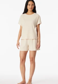 Schlafanzug kurz Feinripp Jacquard pearl - Casual Feel