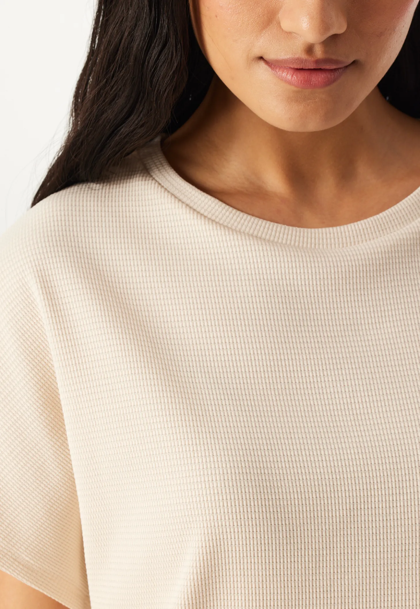 Schlafanzug kurz Feinripp Jacquard pearl - Casual Feel