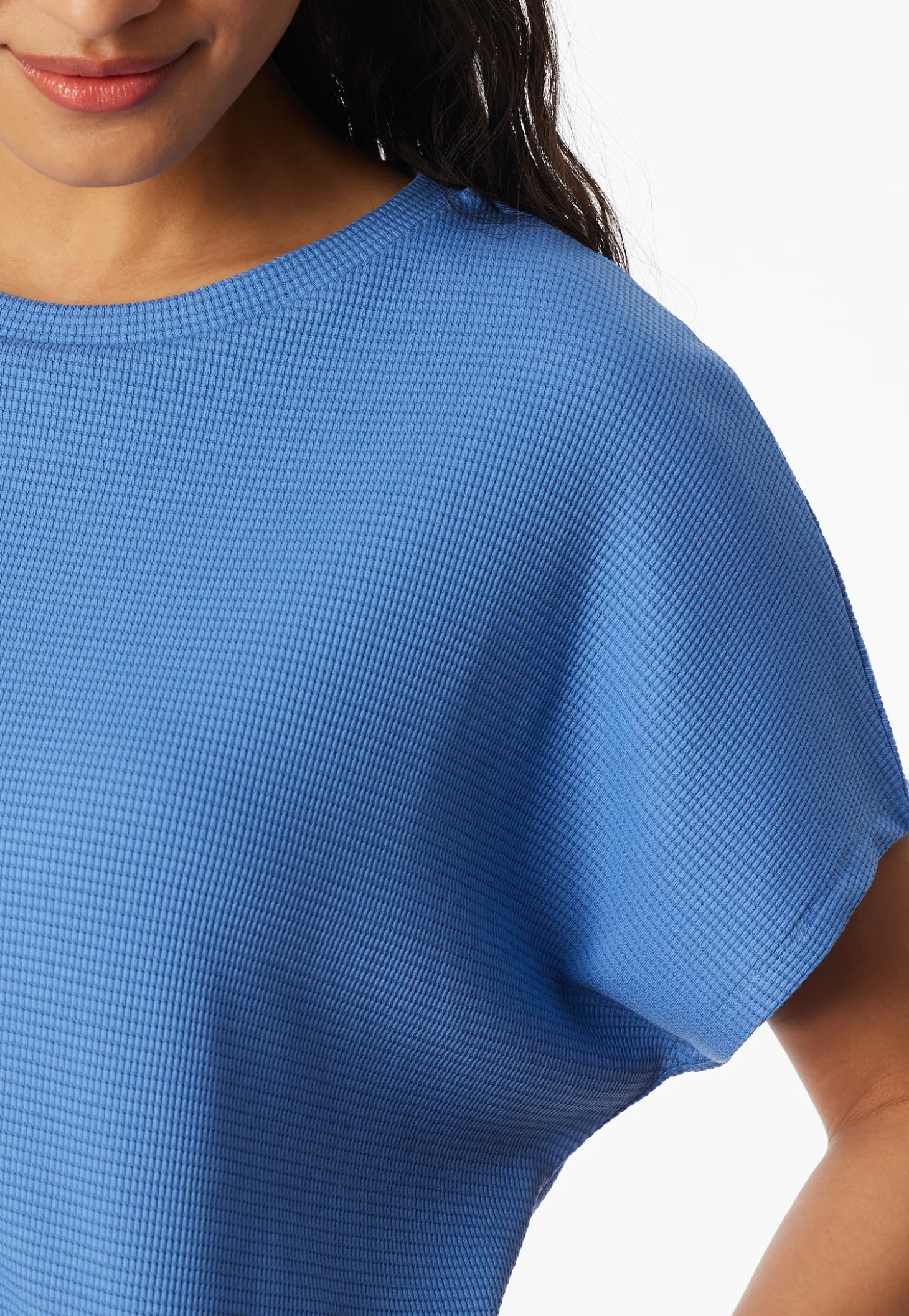 Schlafanzug kurz Feinripp Jacquard aqua - Casual Feel