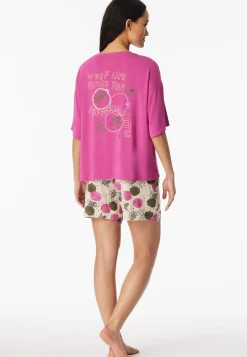 Schlafanzug kurz Granatapfel fuchsia - Casual Fashion