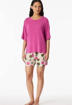 Schlafanzug kurz Granatapfel fuchsia - Casual Fashion
