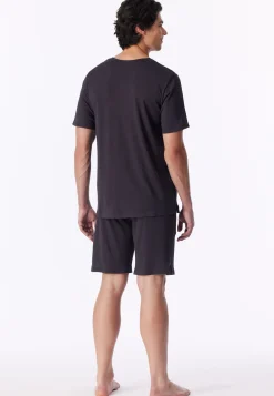 Schlafanzug kurz graphit - Modern Bonded