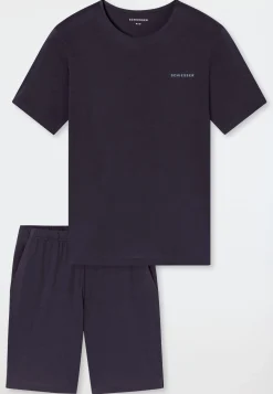 Schlafanzug kurz graphit - Modern Bonded
