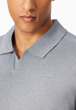 Schlafanzug kurz Jacquard Polokragen admiral kariert - Selected Premium
