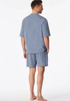 Schlafanzug kurz oversized blaugrau - Modern Nightwear