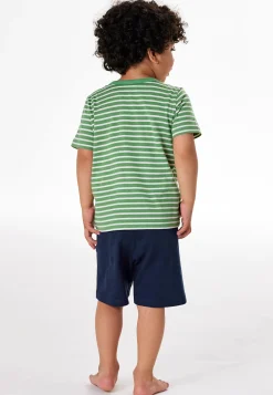 Schlafanzug kurz Ringel linde - Kids Nightwear