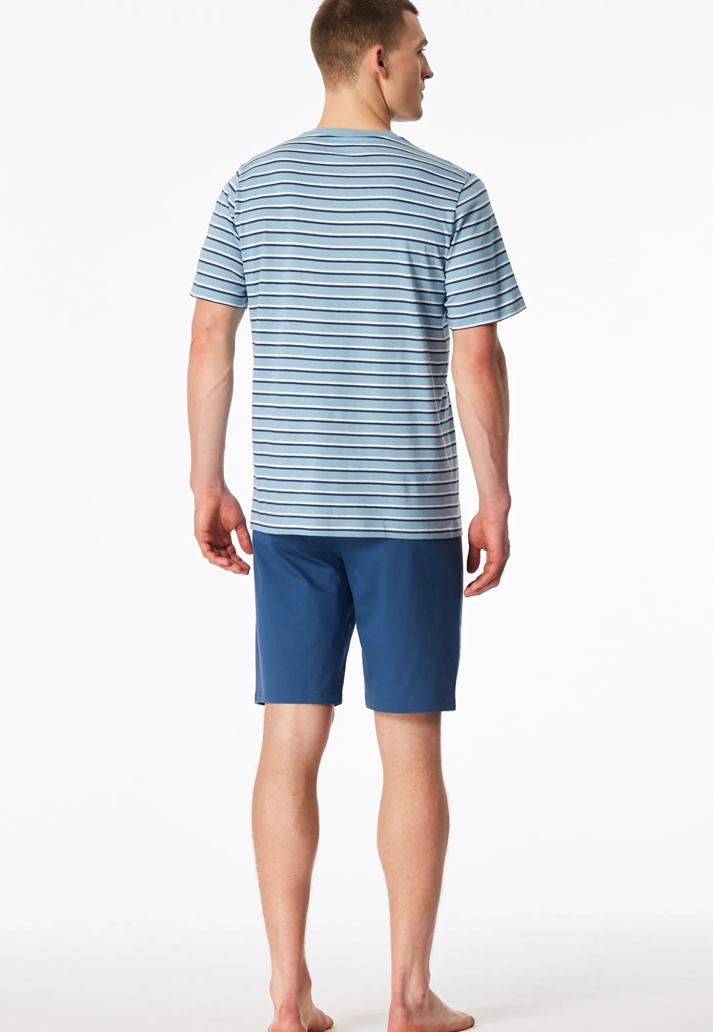 Schlafanzug kurz Ringel pacific blue - Casual Nightwear