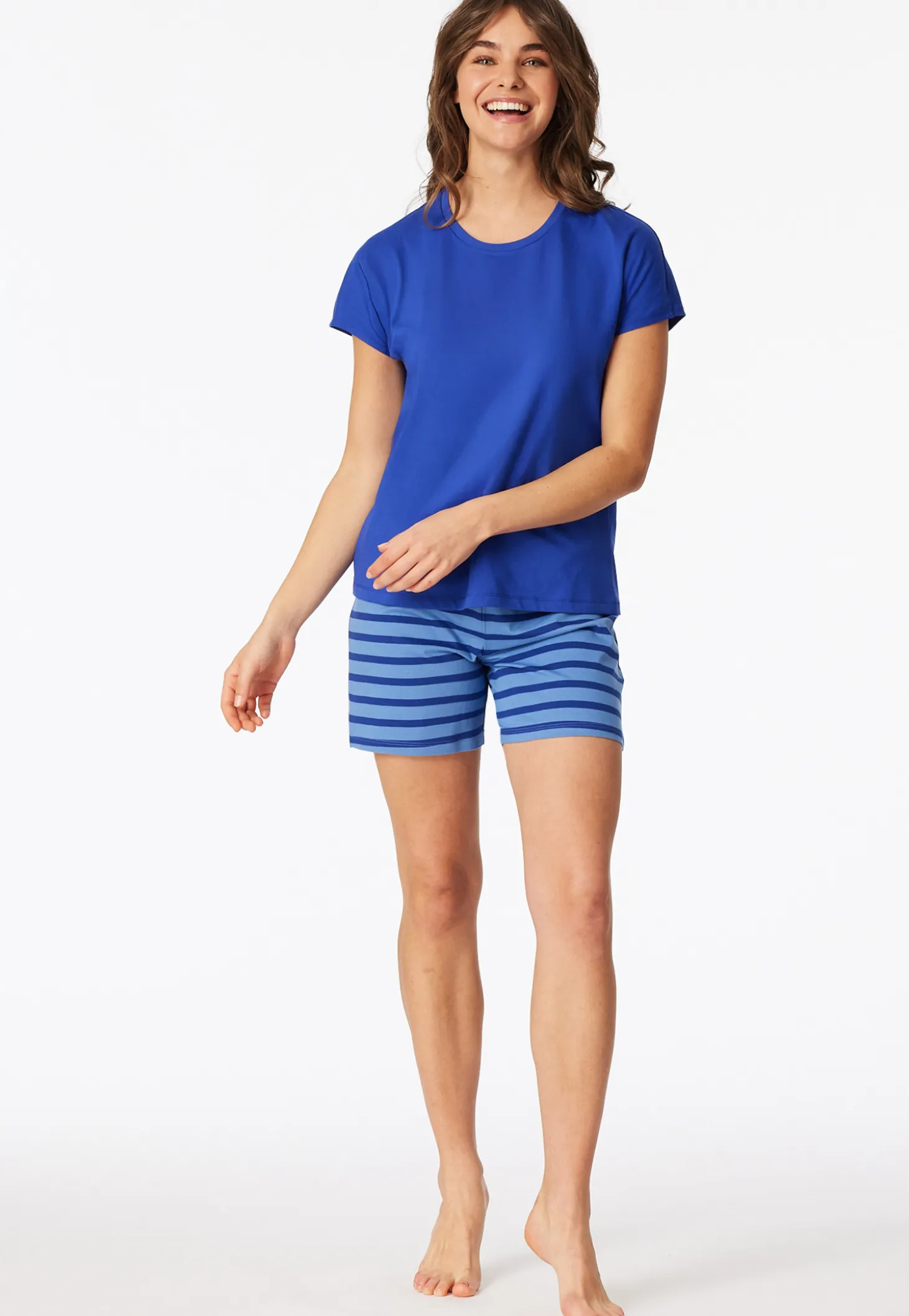 Schlafanzug kurz Ringel royal - Casual Essentials