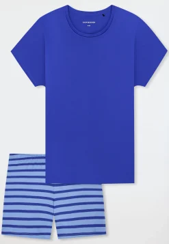 Schlafanzug kurz Ringel royal - Casual Essentials