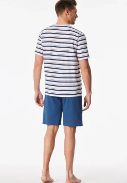 Schlafanzug kurz Ringel weiß - Casual Nightwear