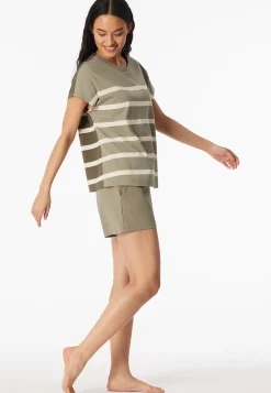 Schlafanzug kurz Streifen jade - Casual Nightwear