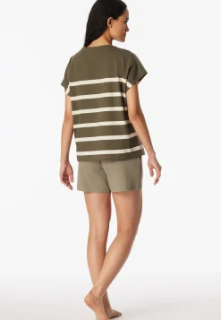Schlafanzug kurz Streifen jade - Casual Nightwear