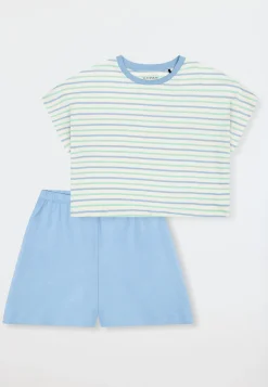 Schlafanzug kurz Streifen pearl - Teens Nightwear