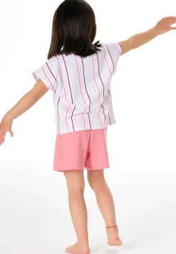 Schlafanzug kurz Streifen pink - Kids Nightwear