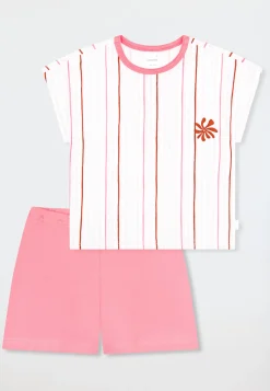Schlafanzug kurz Streifen pink - Kids Nightwear