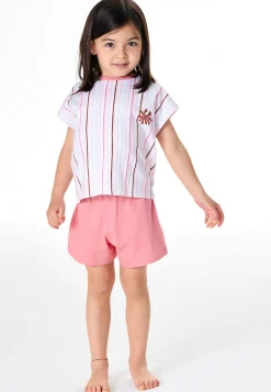 Schlafanzug kurz Streifen pink - Kids Nightwear
