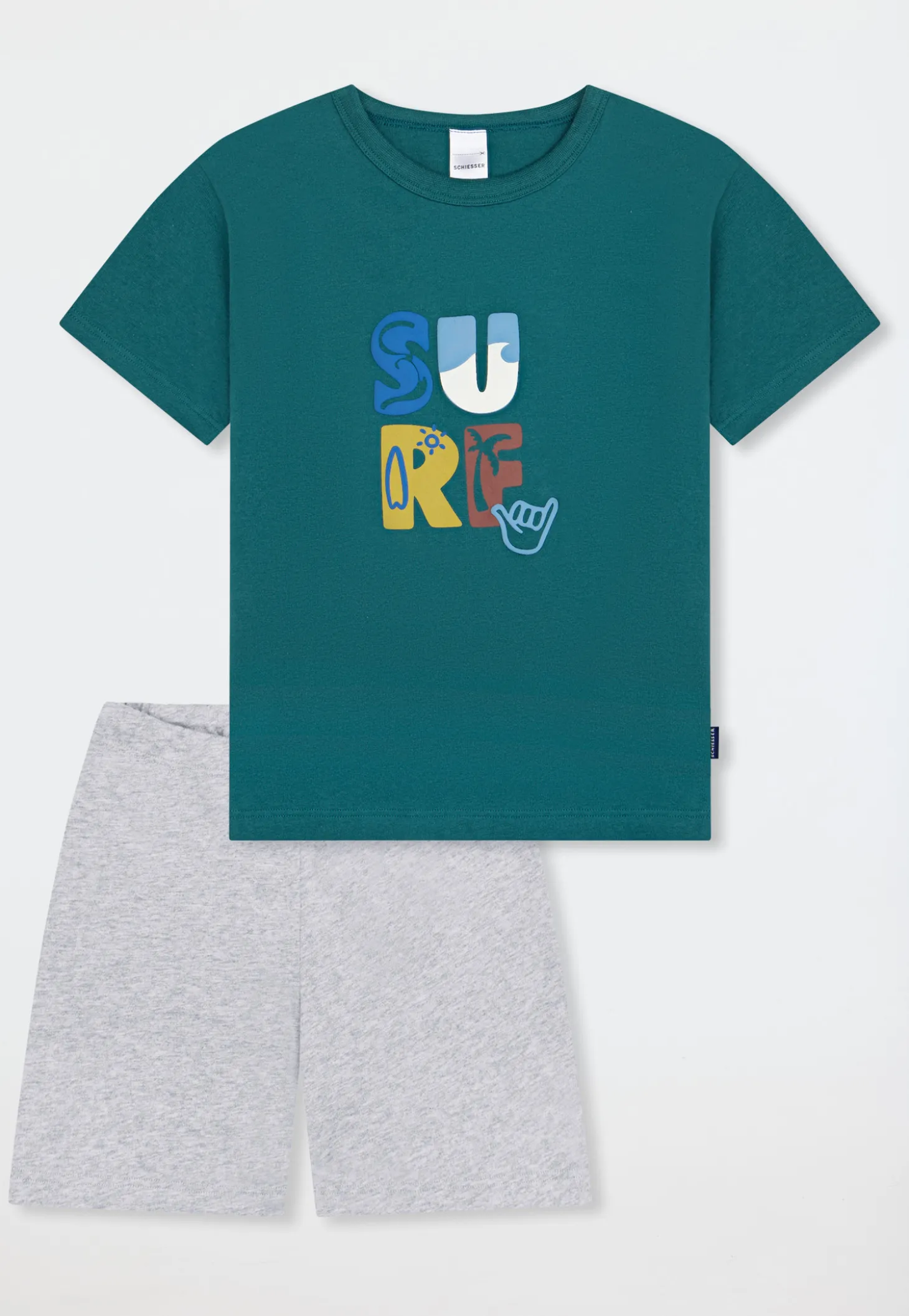 Schlafanzug kurz Surf grün - Kids Nightwear