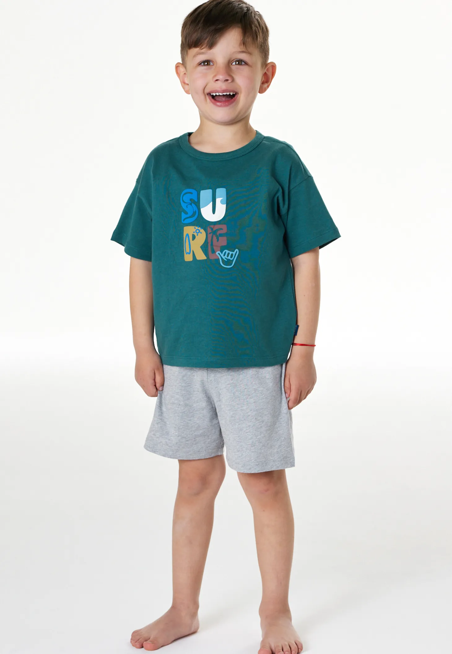Schlafanzug kurz Surf grün - Kids Nightwear