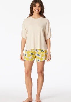 Schlafanzug kurz Zitronen pearl - Casual Fashion