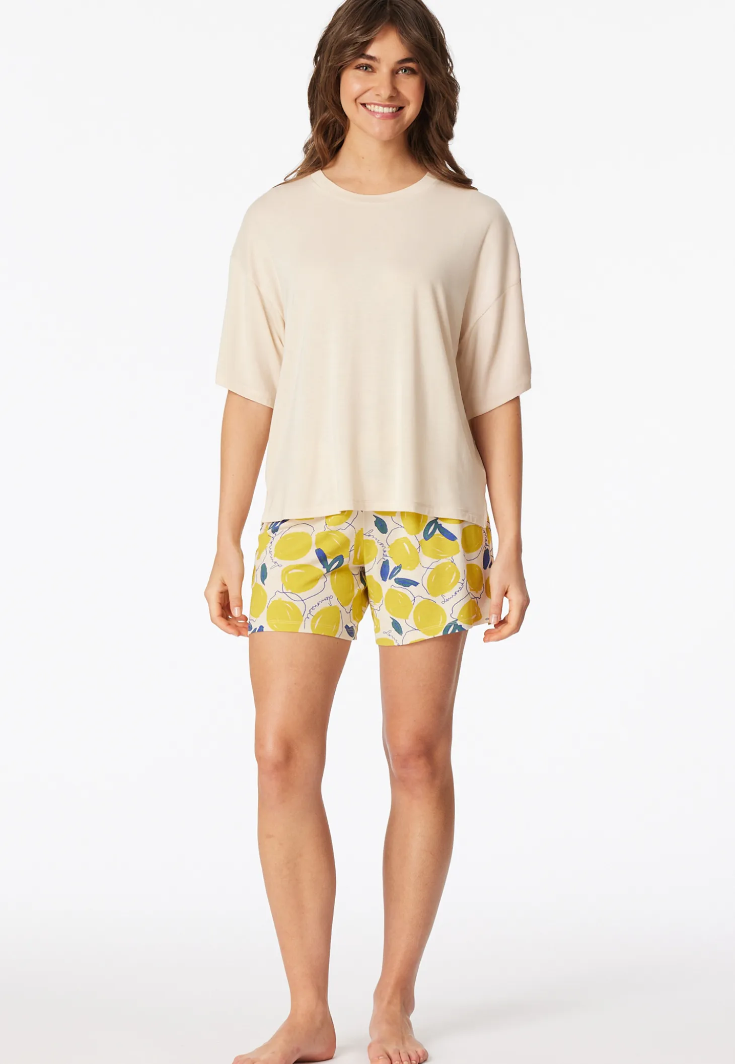 Schlafanzug kurz Zitronen pearl - Casual Fashion