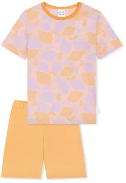 Schlafanzug kurz Zitronen pfirsichorange - Kids Nightwear