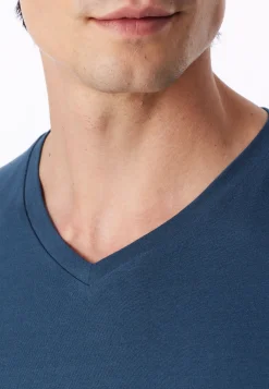 Schlafanzug lang Bündchen deep blue - Casual Essentials