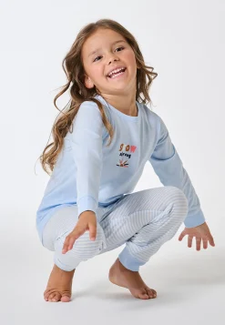 Schlafanzug lang Bündchen Ringel air - Kids Nightwear