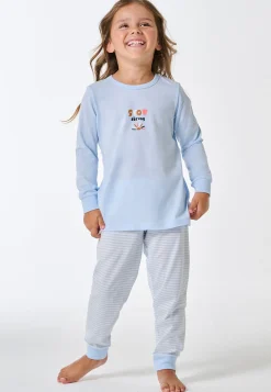 Schlafanzug lang Bündchen Ringel air - Kids Nightwear