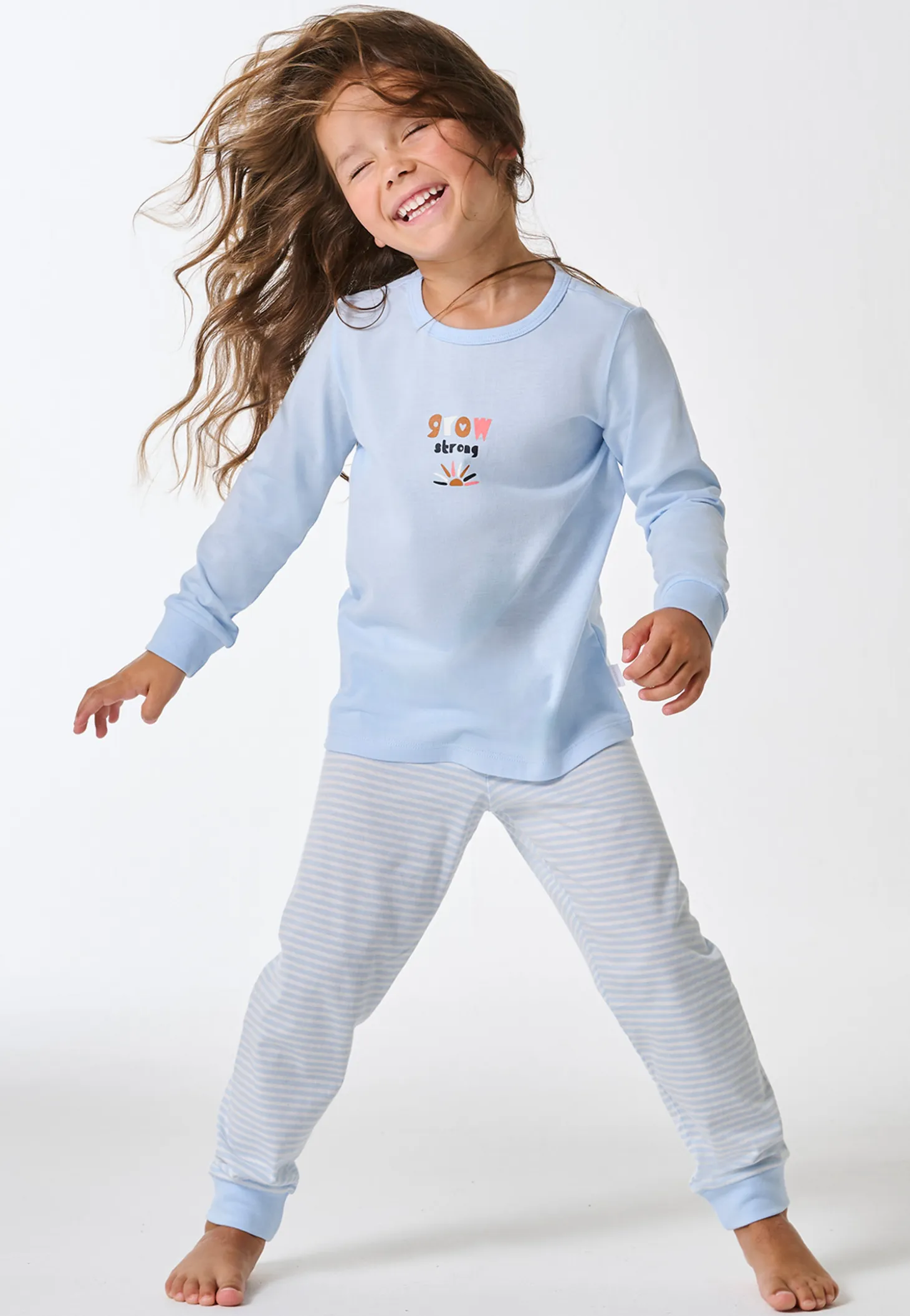 Schlafanzug lang Bündchen Ringel air - Kids Nightwear