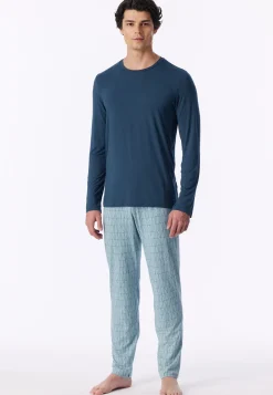 Schlafanzug lang deep blue - Long Life Soft