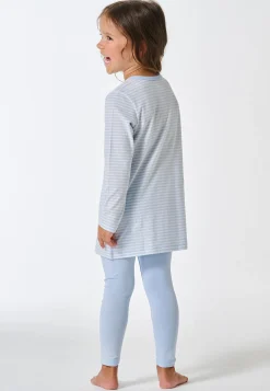 Schlafanzug lang gestreift blau - Kids Nightwear