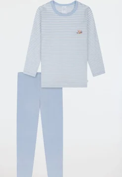 Schlafanzug lang gestreift blau - Kids Nightwear